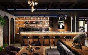 thiết kế quán bar kết hợp nhà hàng