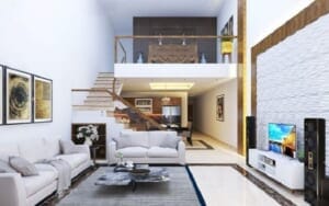 thiết kế nhà phố có tầng lửng