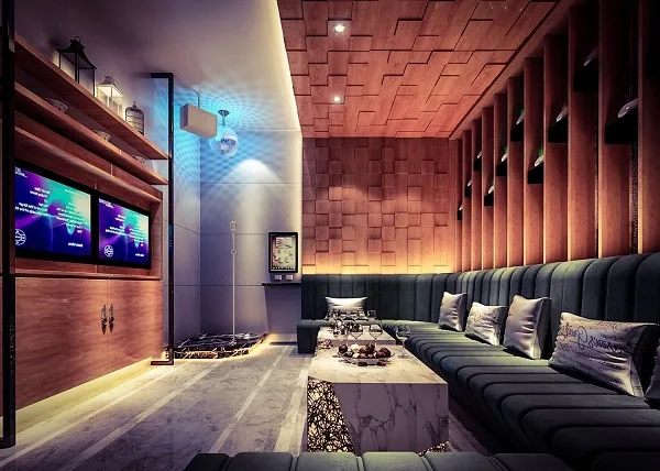 thiết kế phòng karaoke phong cách tinder