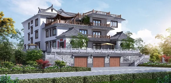 thiết kế biệt thự phong cách trung hoa