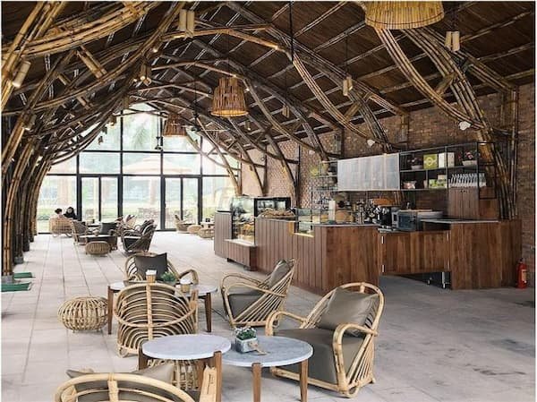 3 đặc trưng trong thiết kế quán cafe bằng tre - 12 nội thất cũng sử dụng làm bằng tre, gỗ