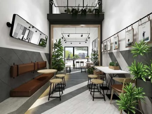 thiết kế quán cafe nhà ống hiện đại