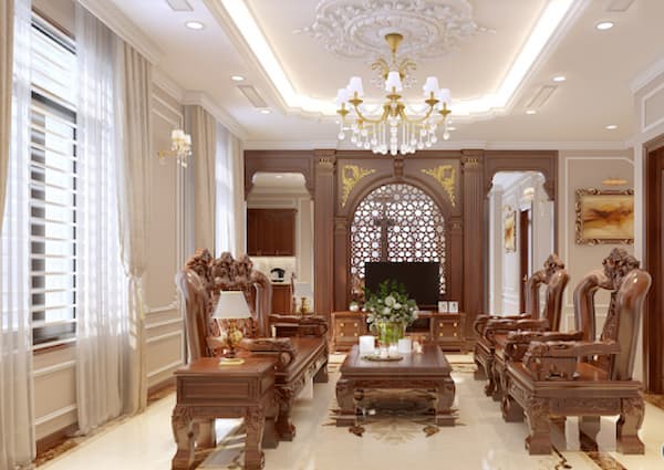Các mẫu phòng khách biệt thự cổ điển đẹp tại Ninh Bình  Thiết kế Màu phòng  khách Biệt thự